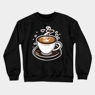 Hot coffee cup with hearts Crewneck Sweatshirt